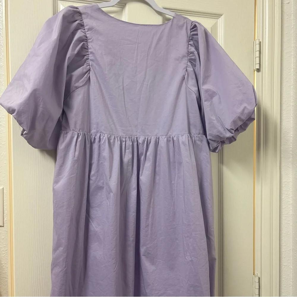 &merci Purple Lavender Puff Sleeve Dress - Picture 8 of 9